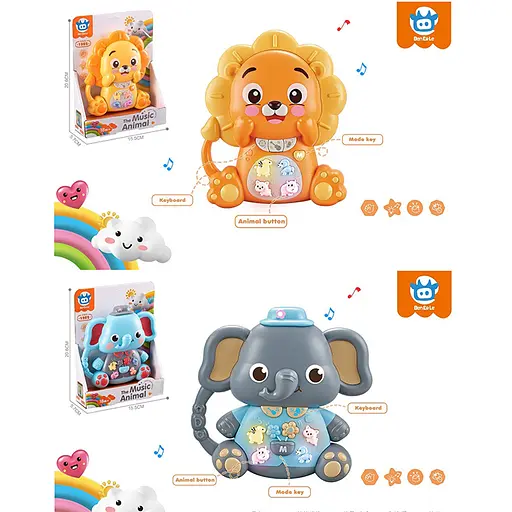 Пианино, 15 см, слон, лев, интерактивное (в ассортименте) - фото 2