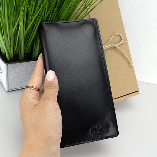 Кошелек мужской кожаный на магнитах Handycover HC0079 черный - фото 1