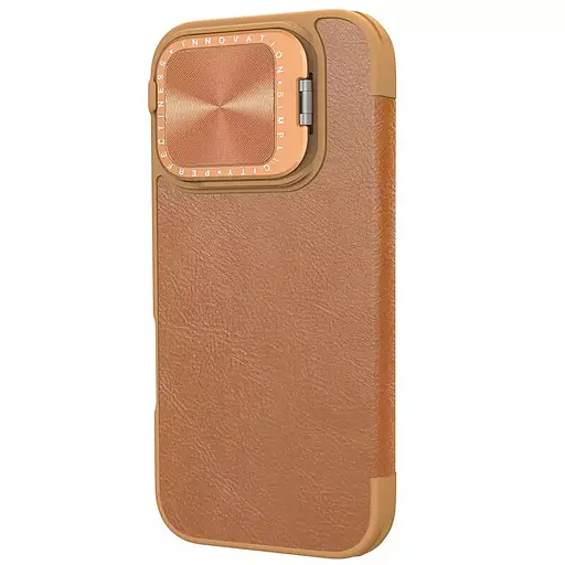 Кожаный чехол-книжка Nillkin Qin Prop для Apple iPhone 16 Pro 6.3 Brown - фото 3