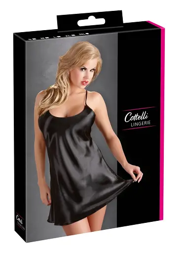 Сорочка Cottelli Collection Lingerie Satin Chemise XL черный - фото 6