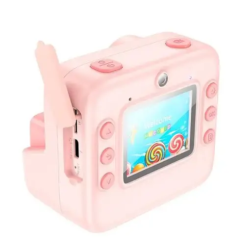 Детская цифровая фотокамера Polaroid HOCO DV200 мгновенной печати с термопринтером 48 МП 800 мАч Розовый - фото 1