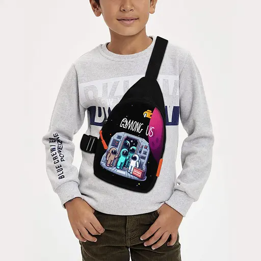 Сумка через плече дитяча Among Us 29х17 см сумка слінг для хлопчика (02032)