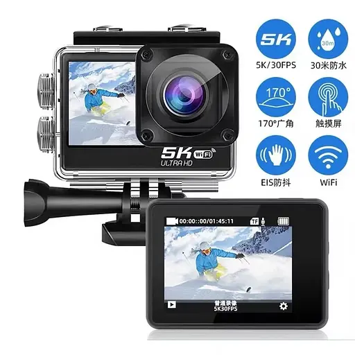 Портативна екшн камера F302AATR Full HD 5K Wi-Fi з пультом ДУ - фото 4