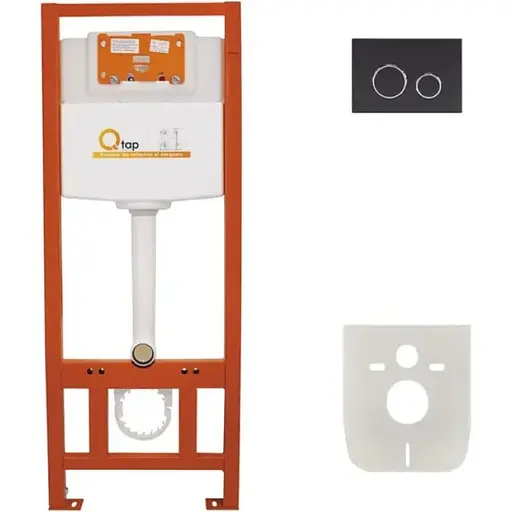 Набір інсталяція 4 в 1 Q-tap Nest ST з круглою панеллю змиву QT0133M425M11V1146MB - фото 1