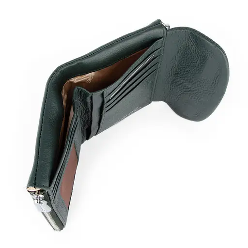 Гаманець жіночий шкіряний De Esse LC68308-94 зелений на магніті - фото 4