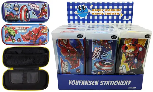 Пенал-косметичка EVA Супермен, PVC, 4x4x12 см - фото 2