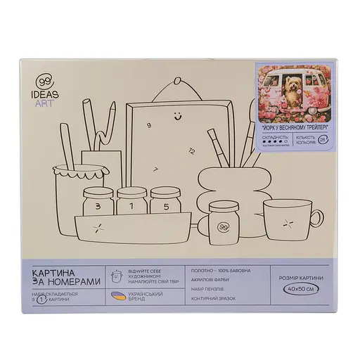 Набор для росписи "Йорк в весеннем трейлере" 40*50 см, IDEA2-GX47325, ТМ "99IDEAS" - фото 4