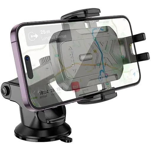 Держатель Hoco Gamble one-button Car holder H65 center console 4.5-7" - фото 1