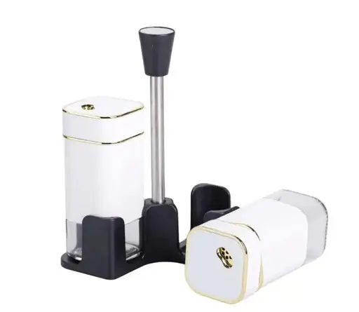 Органайзер набор Condiment Set для специй на подставке с 2 баночки для соли и перца по 120 мл Белый - фото 2