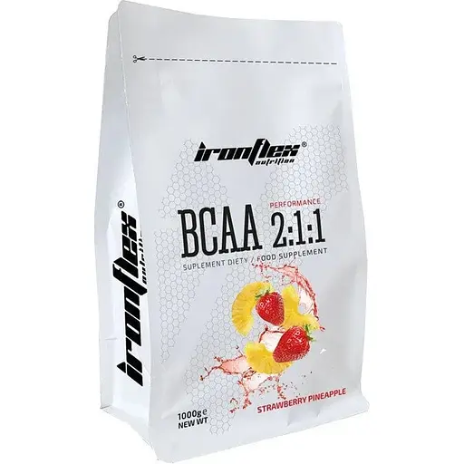 Амінокислота BCAA IronFlex BCAA 2-1-1 Performance 1000 г Ананас-полуниця - фото 1