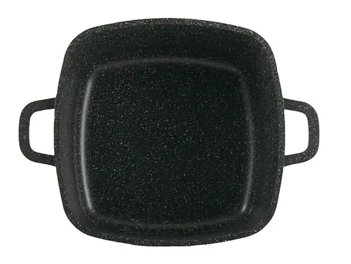 Каструля-котел квадратна котел 3.5 л 23.5 см з покриттям під мармур і кришкою, Zauberg Чорний 86972 - фото 3