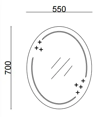 Дзеркало настінне Zerix Fusion MOZ03-550x700 овальне з декором ZX5632 - фото 2