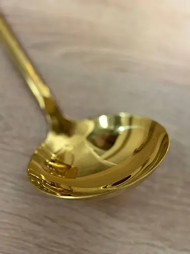 Набір кухонного приладдя на підставці з нержавіючої сталі 6 предметів Золото з білим - фото 2