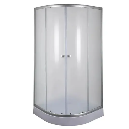 Душевая кабина с низким поддоном Mixxus Plain SCT02-90x90x195-FB Satin матовое стекло 4 мм MI6896, Универсальная, хром матовый - фото 1