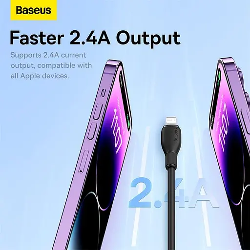 Кабель Baseus Lightning Pudding Series Fast Charging Cable 2.4A 2 м - фото 3