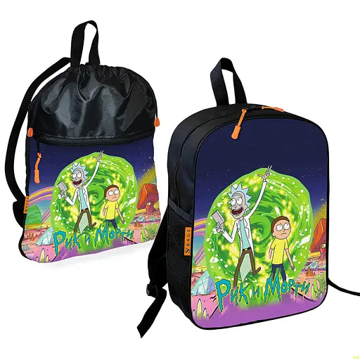 Шкільний рюкзак дитячий Рік і Морті + Сумка для взуття спортивної форми рюкзак-мішок хлопчикові (01816)