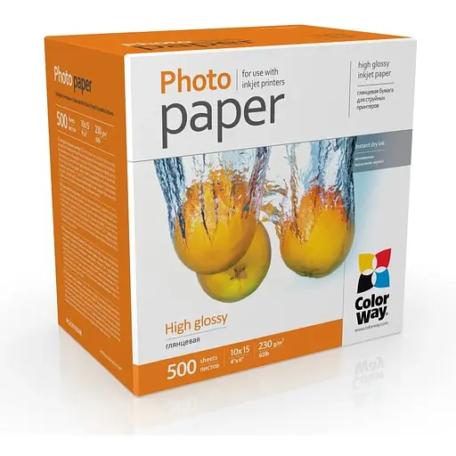 Фотопапір ColorWay, глянсовий, A6 (10х15), 230 г/м², 500 арк (PG2305004R)