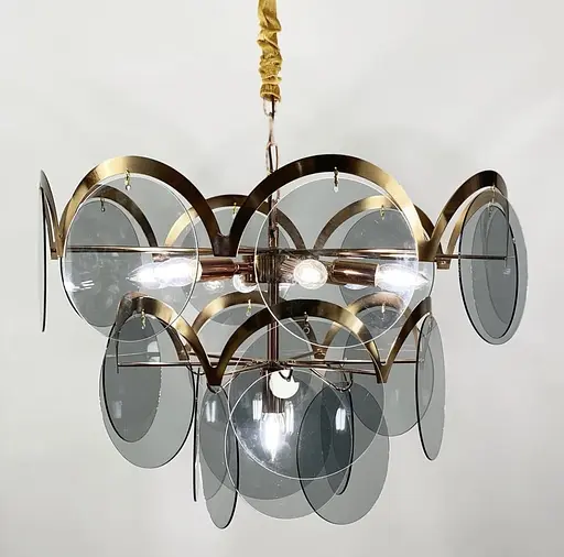 Люстра Industriel Verre з пластинами сіро-блакитного кольору | Арт. AT 08/7 | Line F - фото 4