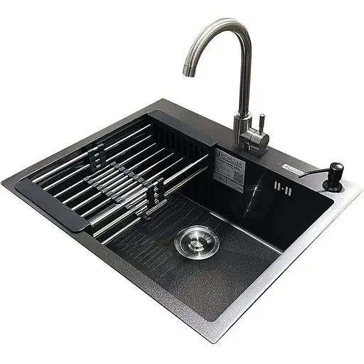 Комплект мийка + змішувач Romzha Arta U-550S Max BL (A)