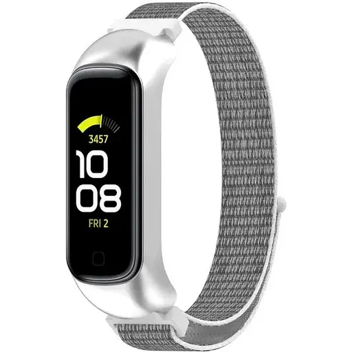 Ремешок-бампер DK для Samsung Galaxy Fit2 (R220) Nylon Sport Loop (silver / seashell) - фото 2