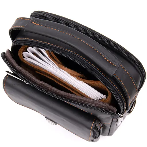 Чоловік шкіряний месенджер Vintage 18х20х7 см sum0013949 - фото 4