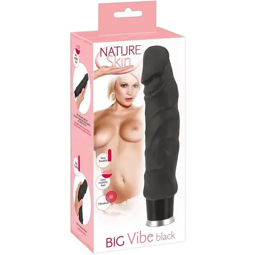 Вібратор реалістичний Nature Skin Big Vibe 23 см чорний
