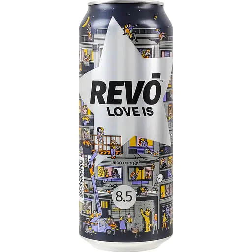 Напиток слабоалкогольный Revo Love Is энергетический сильногазированный 8.5% 0.5 л