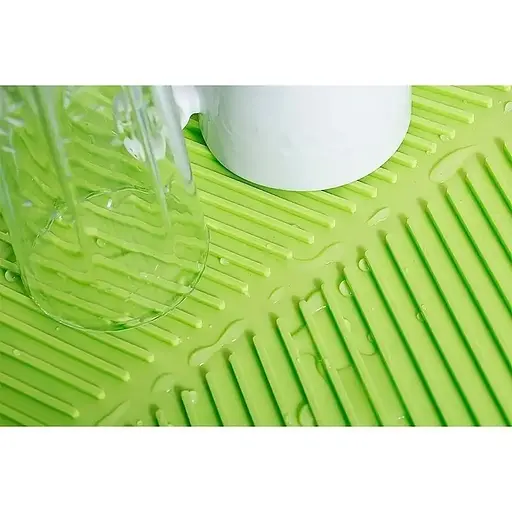 Силіконовий килимок для сушіння посуду зі зливом підставка-килимок для мокрого посуду 42х33 см Сірий 88192 - фото 7