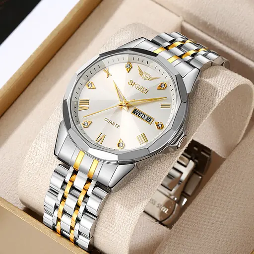 Наручний годинник жіночий 2291TGDWT Silver-Gold-White Skmei acs0030052 - фото 4