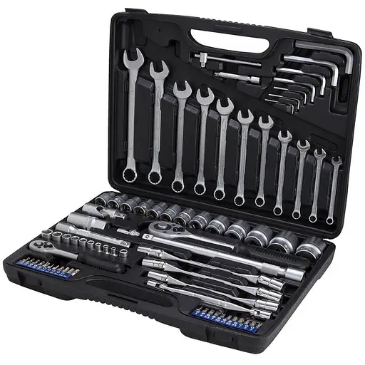 Набор торцевых насадок Sigma 1/4", 1/2"+ аксессуары 77 шт CrV Taiwan (6001011) - фото 1