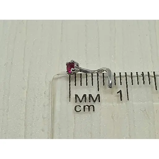 Серебряная серьга-пирсинг в нос Dear. 1018.1С Красный - фото 4