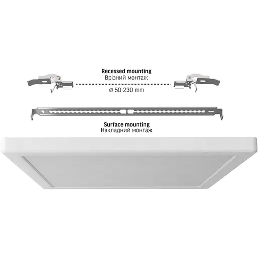 Світильник LED Videx квадратний DL6S 24W 3000K-4000K-6500K White (VL-DL6S-24CW) - фото 5