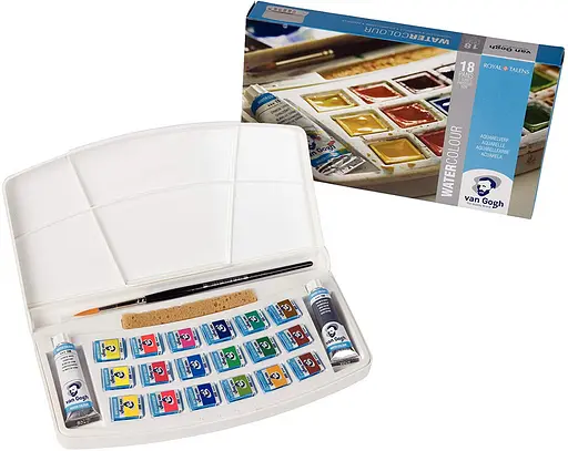 Набір акварельних фарб VAN GOGH 18 кювет+2х10 мл - фото 8