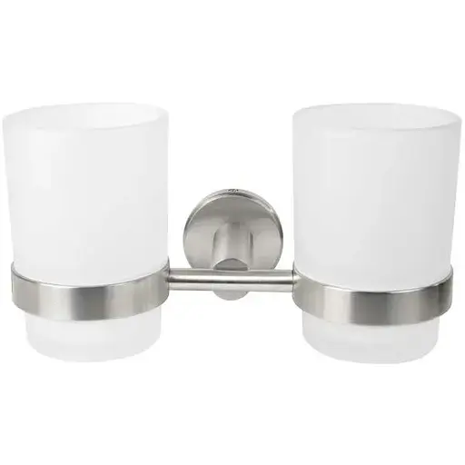 Склянка подвійна для зубних щіток Germece 50107 нержавіюча сталь - фото 1