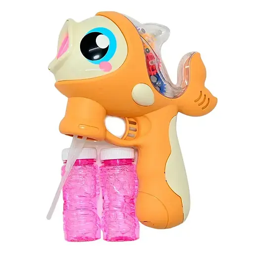 Пистолет мыльных пузырей, 2 бутылочки мыльного раствора