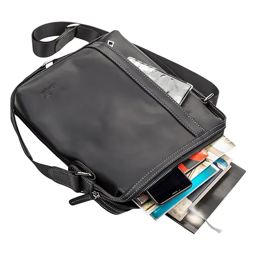 Сумка кожаная мужская SHVIGEL 24х29х7 см sum0012497 - фото 4