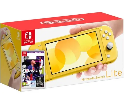 Игровая консоль Nintendo Switch Lite Yellow + Игра FIFA 21 Legacy Edition русская версия - фото 2