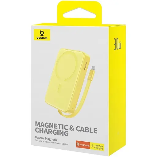 Зовнішній акумулятор Baseus Magnetic Mini 10000mAh 30W Yellow (P1002210BY23-00) [152270] - фото 7
