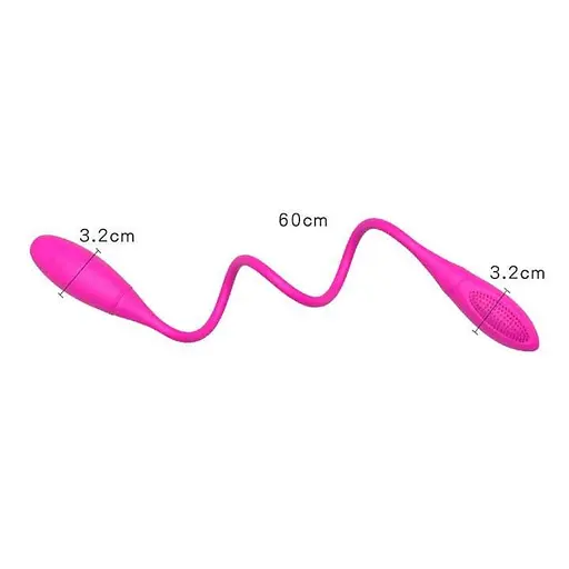 Двусторонний силиконовый вибратор Baile Pretty Love Snaky Vibe 60 см розовый - фото 4