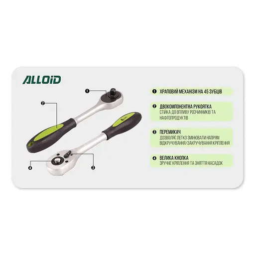 Набор головок Alloid 1/2, 8-32 мм 20 предметов (НГ-4020П) - фото 4