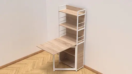 Стіл книжка з етажеркою Практик 2 Ferrum-decor 1555x640x990 Білий метал ДСП Дуб Сонома 16мм (FRD-104635) - фото 3