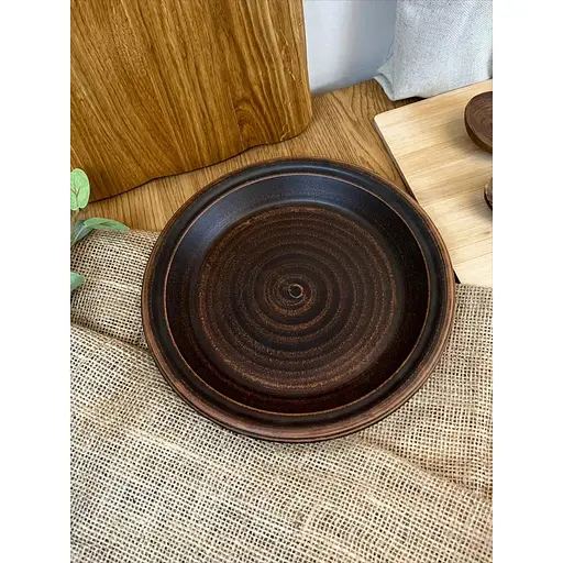 Тарілка 24 см керамічна (глиняна) Гладка - фото 6