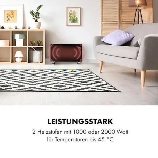 Конвекційний обігрівач Klarstein Bornholm Curved 40 м 2 чорний (10031979)  - фото 6