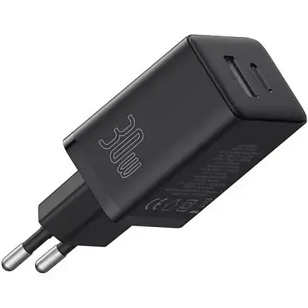 Сетевое зарядное устройство для Baseus Cube Fast Charger C+U 30W EU черный P10111404113-00 - фото 1
