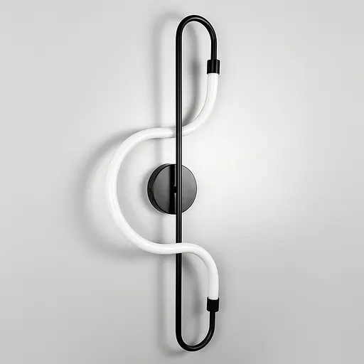 Чорне бра із акриловим розсіювачем 65 см Арт. W 030/600 BK Line F - фото 4