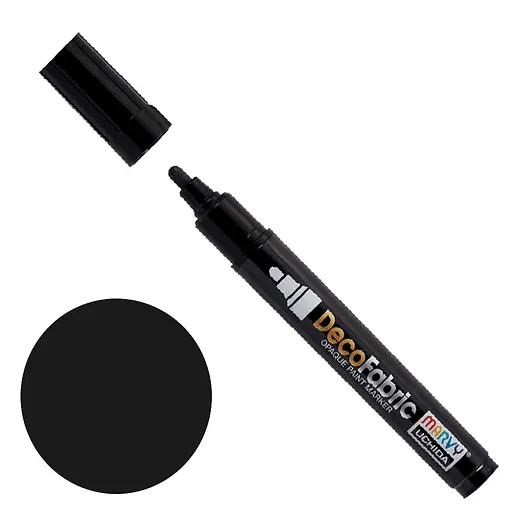 Маркер для розпису тканин Чорний односторонній #223 DecoFabric Marvy - фото 2