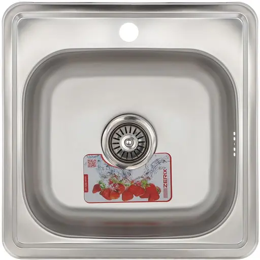 Мойка кухонная ZERIX Z4848-06-160E satin (ZM0557) - фото 1