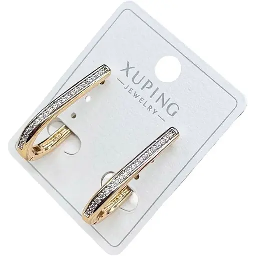 Сережки стріли Xuping в камінцях гіпоалергенне медичне золото - фото 1
