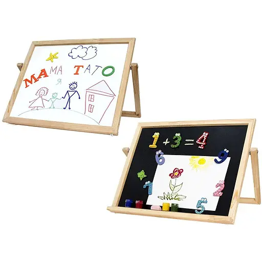 Мольберт настольный магнитный ROSA Studio (мел+маркер) 30×40см сосна