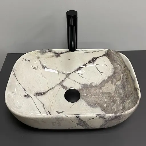 Умивальник VBI Ravenna sand glossy накладний VBI-011231, Мармур - фото 1